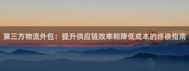 28圈合法吗：第三方物流外包：提升供